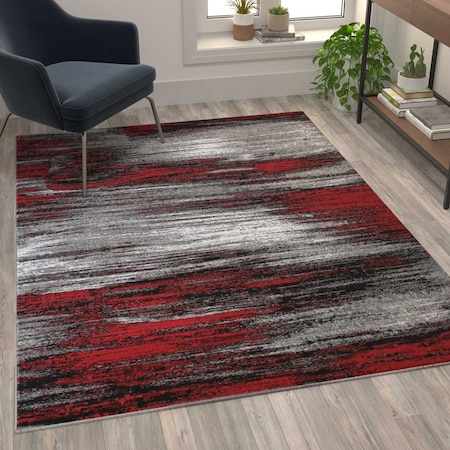 Flash Furniture Red 5x7 Abstract Area Rug ACD-RGTRZ863-57-RD-GG